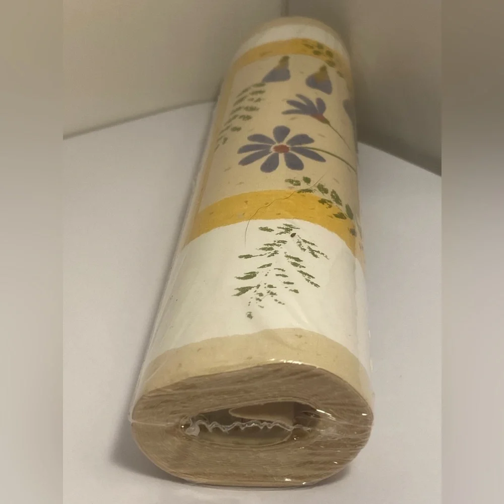 90s springmaid wall paper wall border floral LOVES ME daises Spring Maid vintage
